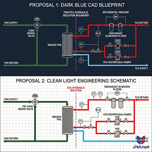 Technical P&ID Flowchart of FWS/TCS Hydraulic Isolation in CDU