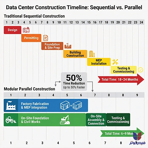 Parallel vs. Sequential Data Center Construction Timeline